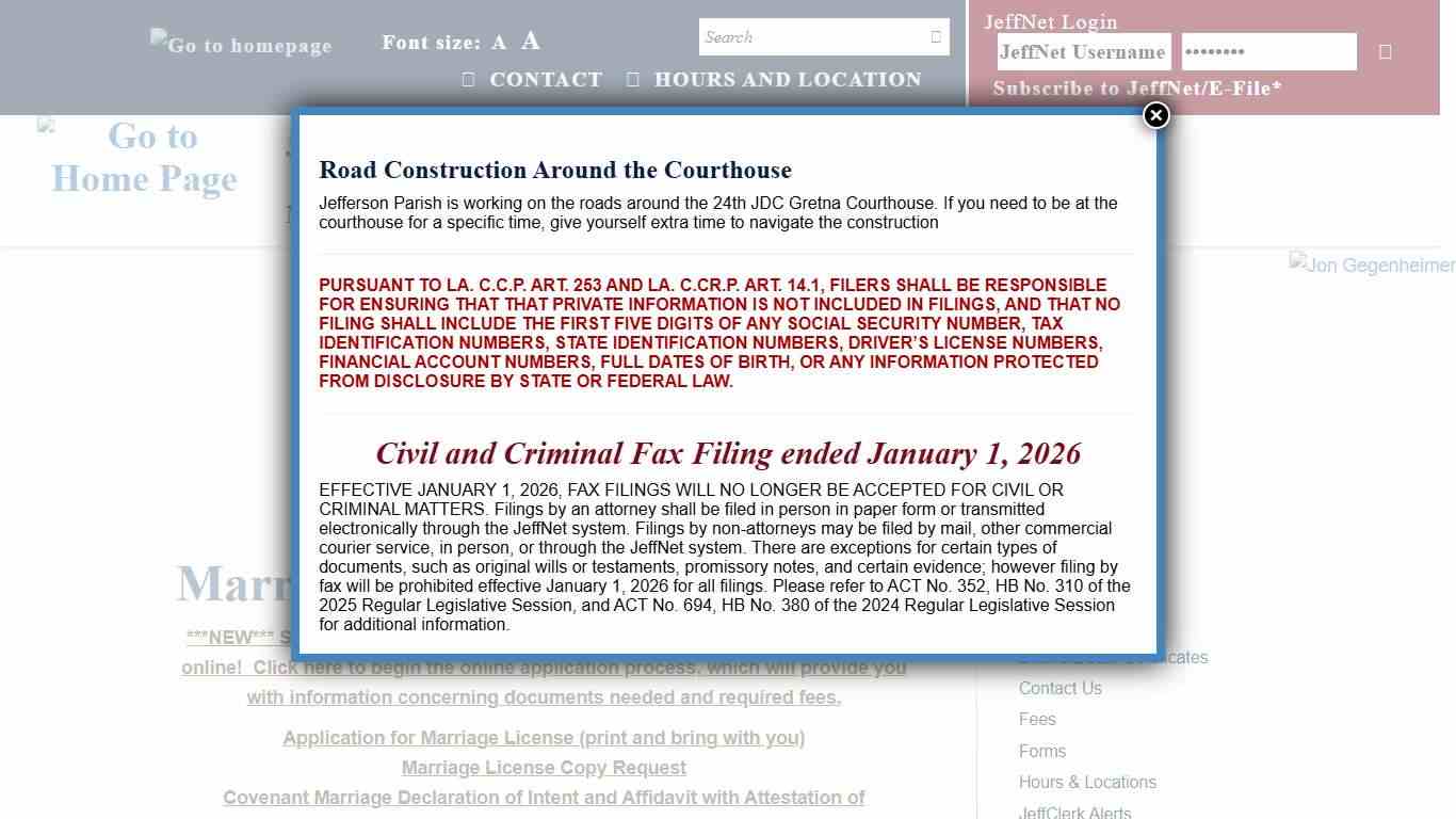 Marriage Licenses « Jefferson Parish Clerk of Court